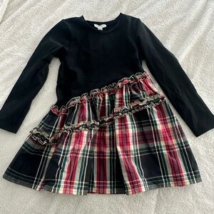 Stylish Black and Red Plaid Kids Dress